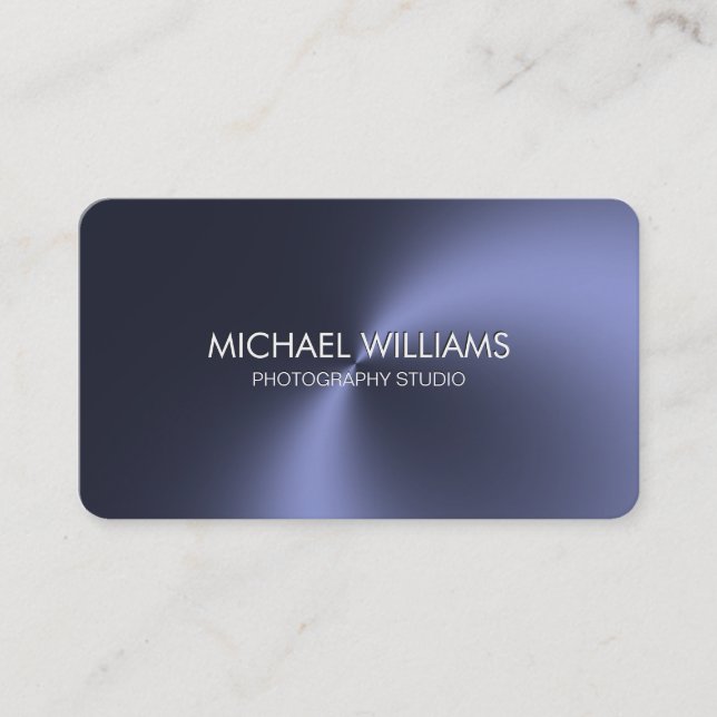 Sleek, Professional Shiny Black White Professional Business Card (Front)