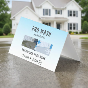 Sleek Residential Pressure Washing Before After Business Card