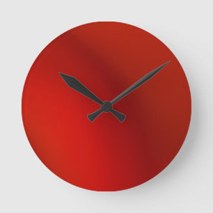 sleek retro modern red satin wall clock