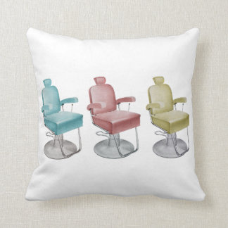 Sleek Retro Vintage Salon Chair Throw Pillow
