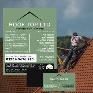 Sleek Roof, Roofer, Roofing Contractor Advert Flyer