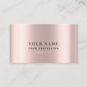 Sleek Rose Gold Minimalist Metallic Elegant Chic Business Card