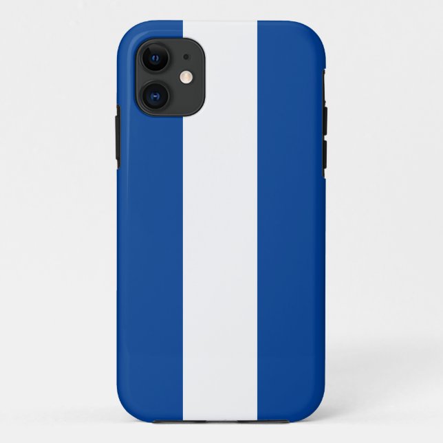 Sleek Royal Blue White Nautical Sailing Stripes Case-Mate iPhone Case (Back)