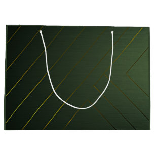 Sleek Sage Green and Gold  Large Gift Bag