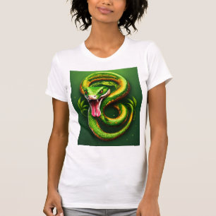 "Sleek Serpent: Women's Snake Print Tee" T-Shirt