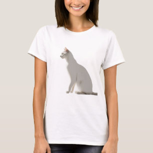 Sleek silhouette of a cat in a minimalist style T-Shirt