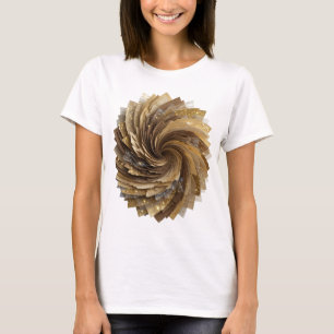 Sleek Silver GOLDEN SPIRAL Print T-Shirt