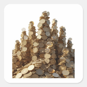Sleek Silver GOLDEN TREES OF RICHES Sticker Design