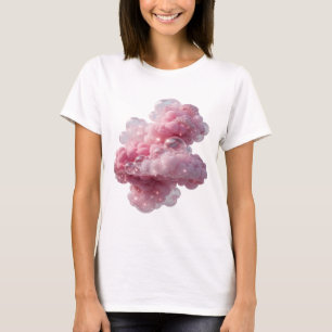 Sleek Silver PINK CLOUDS WITH GLITTER Wearable Art T-Shirt