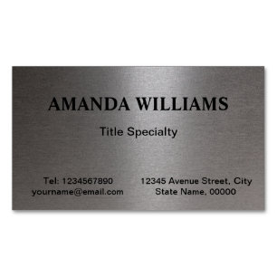 Sleek Silver Radial Metallic Magnetic Business Card