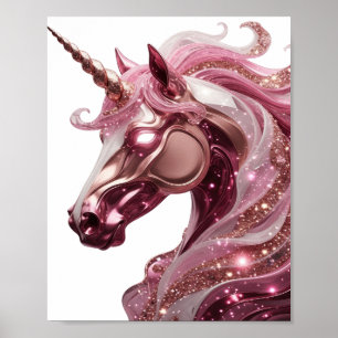 Sleek Silver UNICORN Quote Design Poster