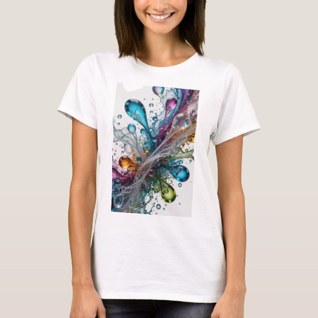 Sleek Silver WATER SPLASHES Custom Tee (Front)