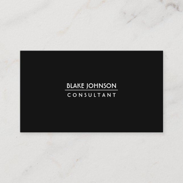 Sleek & Simple Black professional business cards (Front)