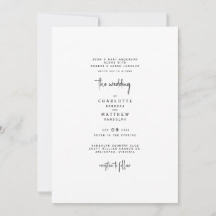 Sleek & Simple Both Sets Parents Wedding Invitation
