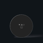 Sleek & Simple Modern B/W Round  Wedding Invitation<br><div class="desc">Sleek & Simple Black and White Wedding Invitation   Round. Contemporary & Modern.  QR Code.</div>