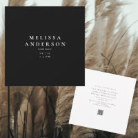 Sleek & Simple Modern B/W Square Bridal Shower