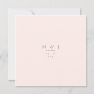 Sleek & Simple Modern Blush Square Wedding Invitation