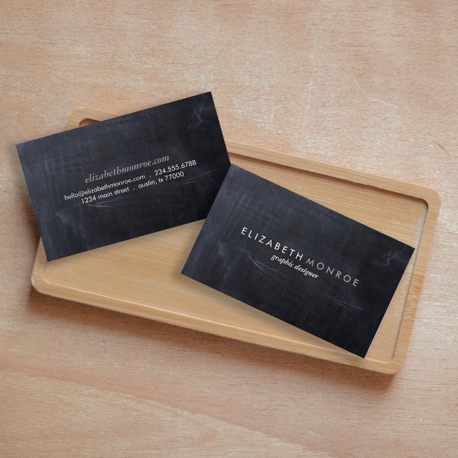 Sleek Simple Modern Chalkboard Business Card (Creator Uploaded)