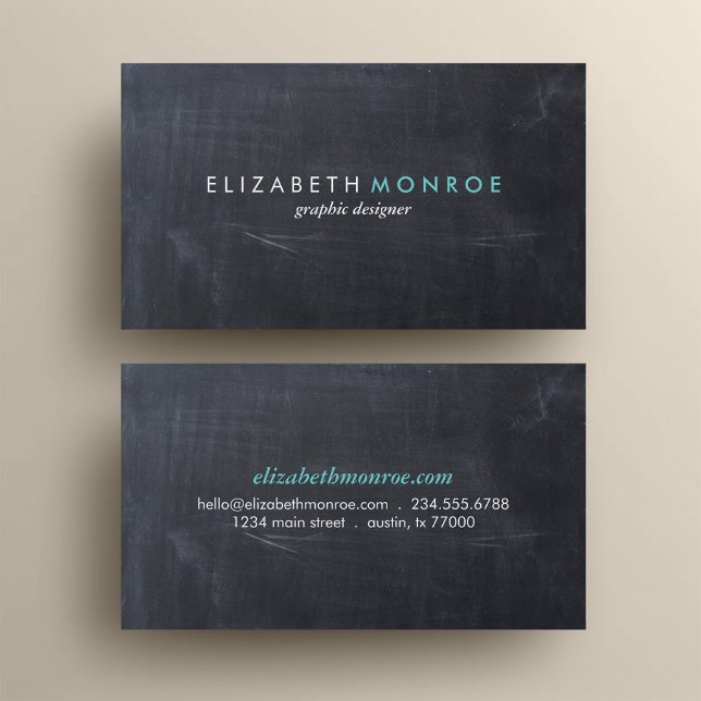 Sleek Simple Modern Chalkboard Business Card (Creator Uploaded)