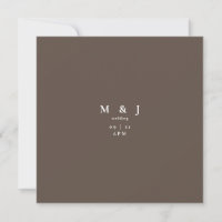 Sleek & Simple Modern Chocolate Square Wedding