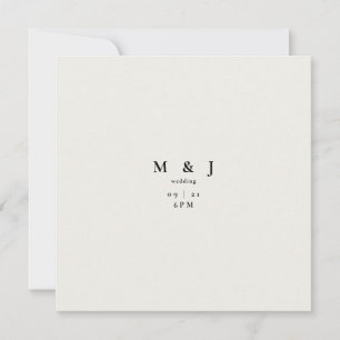 Sleek & Simple Modern Cream Square Wedding Invitation