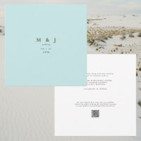 Sleek & Simple Modern Icy Blue Square Wedding