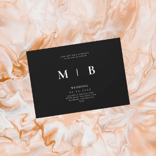Sleek & Simple Monogram B/W Parents II Invitation