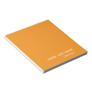 Sleek Simple orange Custom Notepad