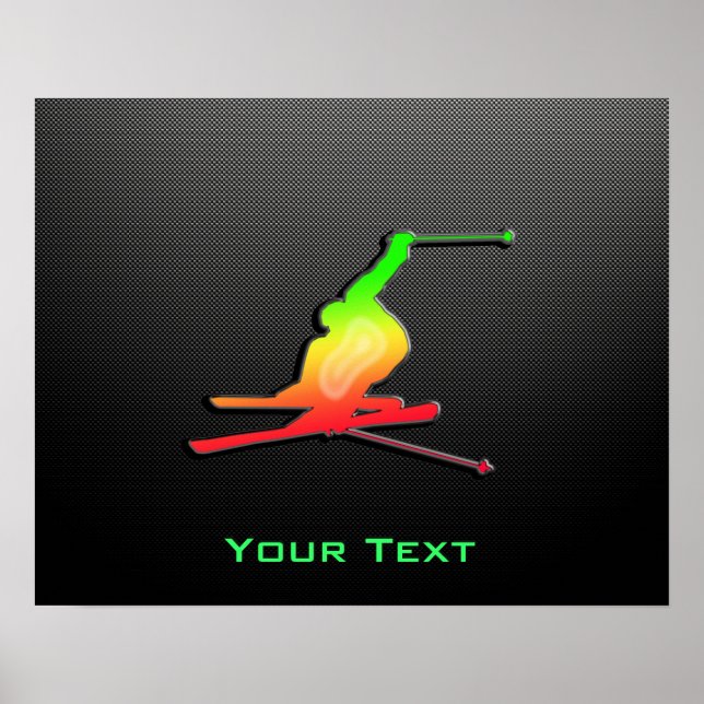 Sleek Snow Skiing Poster (Front)