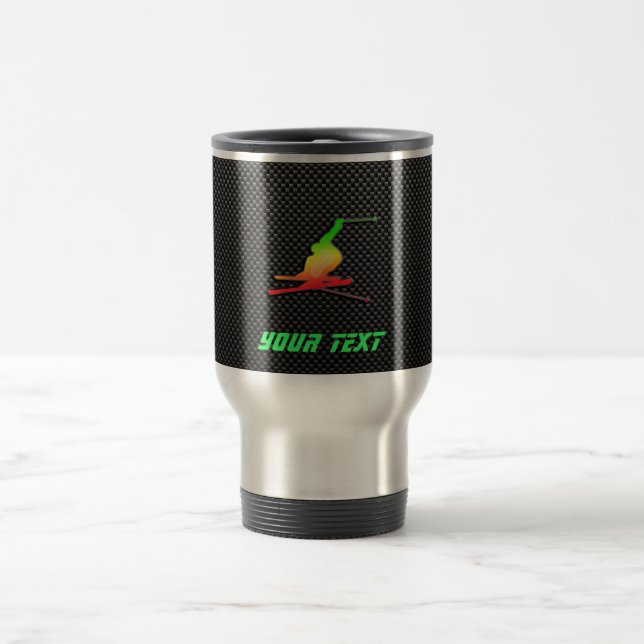 Sleek Snow Skiing Travel Mug (Center)