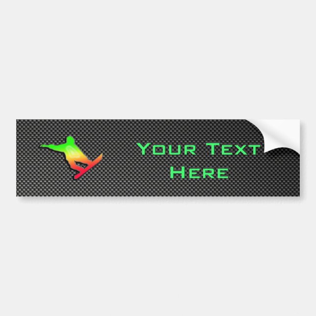 Sleek Snowboarding Bumper Sticker (Front)