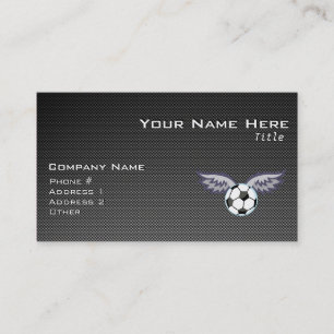 Sleek Soccer Ball Wings Business Card