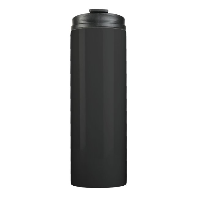 Sleek Solid Black Thermal Tumbler for Hot Drinks (Front)
