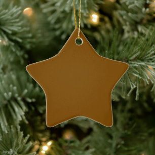 Sleek Solid Brown Ceramic Star Ornament for Decor