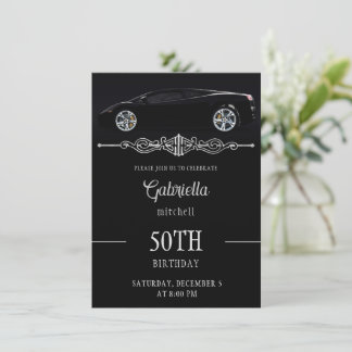 Sleek Sports Car Birthday Invitation
