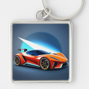Sleek Sports Car With Modern Design Key Ring