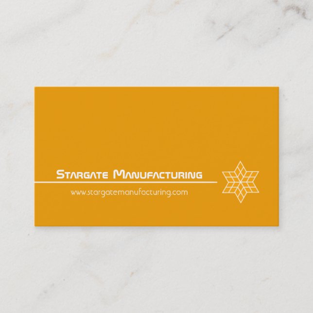 Sleek Star Business Card, Yellow Business Card (Front)