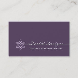 Sleek Starlet Business Card, Eggplant Card