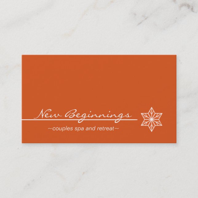 Sleek Starlight Business Card, Orange Card (Front)