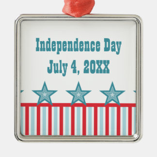 Sleek Stars and Stripes Premium Square Ornament
