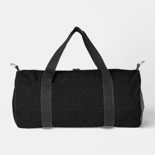 Sleek Stealth Black Carbon Micro Tech Texture Duffle Bag