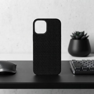 Sleek Stealth Black Carbon Micro Tech Texture iPhone 12 Mini Case
