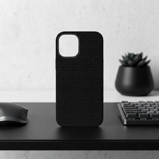 Sleek Stealth Black Carbon Micro Tech Texture iPhone Case (Creator Uploaded)