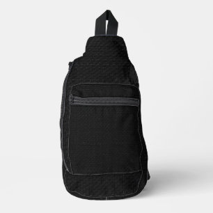Sleek Stealth Black Carbon Micro Tech Texture Sling Bag