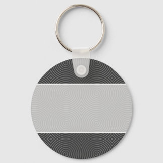 Sleek, stylish, black and white design. key ring