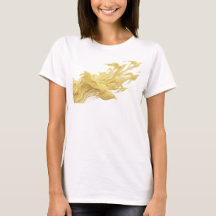Sleek & Stylish Gold Abstract Birds Art Design T-Shirt