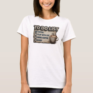 Sleek & Stylish Gold COFFEE PLAY WITH CAT T-Shirt