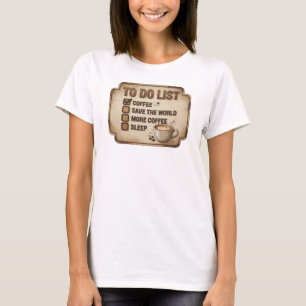 Sleek & Stylish Pink COFFEE FIRST SAVE WORLD T-Shirt