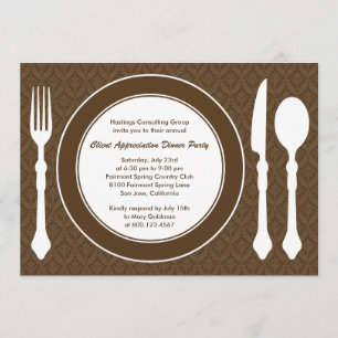 Sleek Tabletop Corporate Party Invitation - Brown
