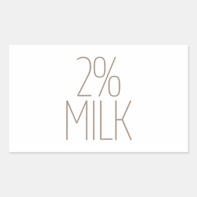 Sleek Tan 2% Milk Rectangular Sticker (Front)